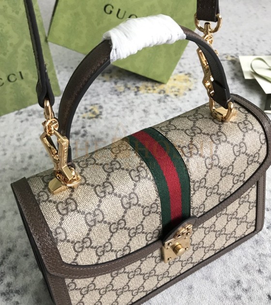 Gvc*1 Shoulder Bag Leather Coffee Brown Size 25×17.5×7cm