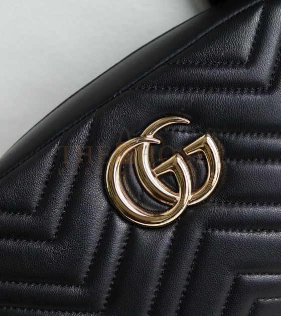 Gvc*1 GG Marmont Camera Bag White Quilted Napa Leather Light Gold Hardware 24×15×8cm