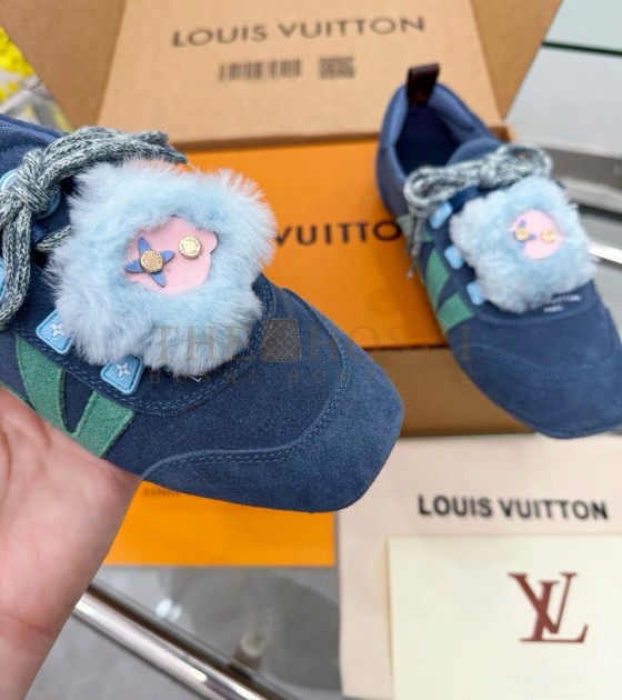 L0vis Vvtt0n Sneakers Ballet Flat Suede Calfskin Bule