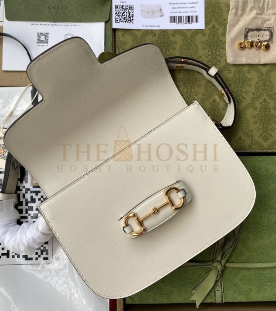 Gvc*1 1955 Horsebit Bag Leather Withe Size 25×18×8cm 602204 Master Quality