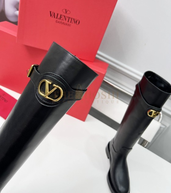 Va1e*ntin0 Rockstud Ankle Boots Black Leather Studded Heel 35-40