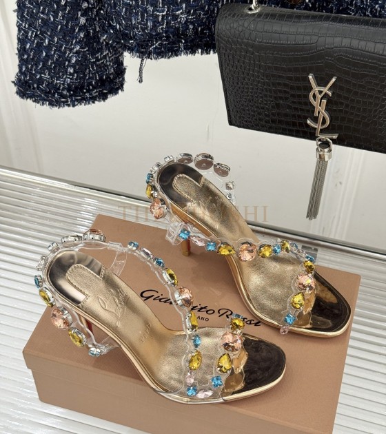 Chr1st1an Louboutin CL Heels Crystal Red Sole Gold Master Quality