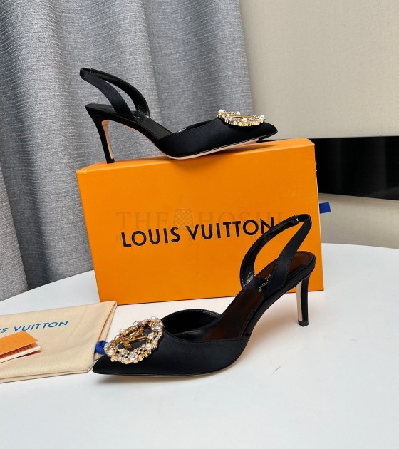L0vis Vvtt0n LV Silk Heels 100% Black Women