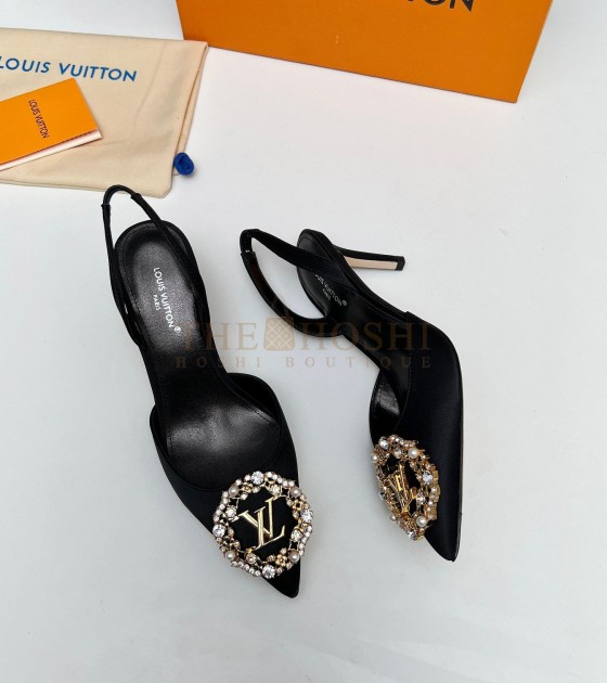 L0vis Vvtt0n LV Silk Heels 100% Black Women