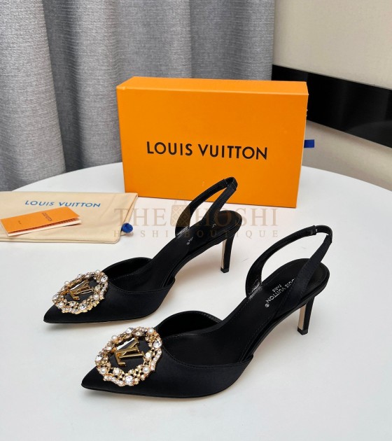 L0vis Vvtt0n LV Silk Heels 100% Black Women