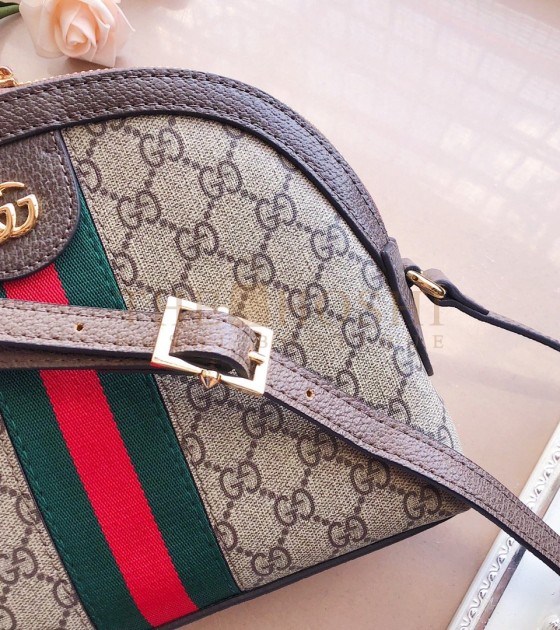 Gvc*1 Ophidia Small Crossbody Bag Canvas Brown Leather 23.5*8*19cm Master Quality