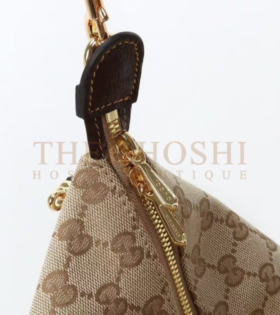 Gvc*1 Brera Large Shoulder Bag Beige Ebony GG Canvas with Brown Leather Trim 45*20*38.5cm Master Quality