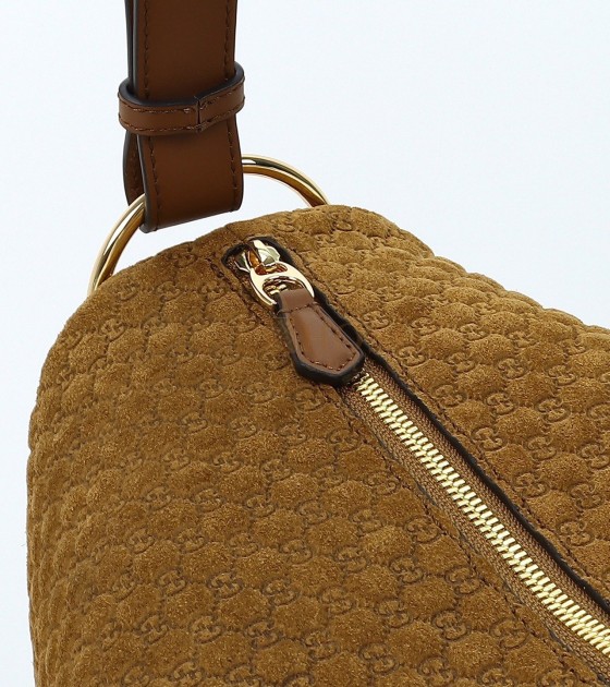 Gvc*1 Horsebit Shoulder Bag Suede Leather Brown Size  38*20*15 cm Master Quality