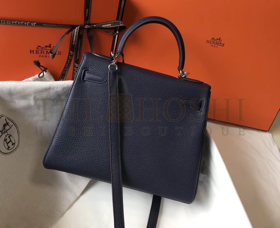 H**me5 Navy Blue Clemence Kelly 28cm Bag Master Quality