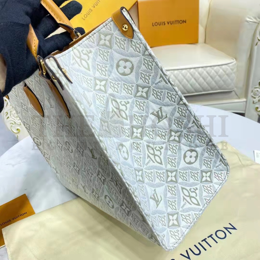 L0vis Vvtt0n LV Women OnTheGo MM Tote Bag Since 1854 Jacquard Cowhide Leather Master Quality