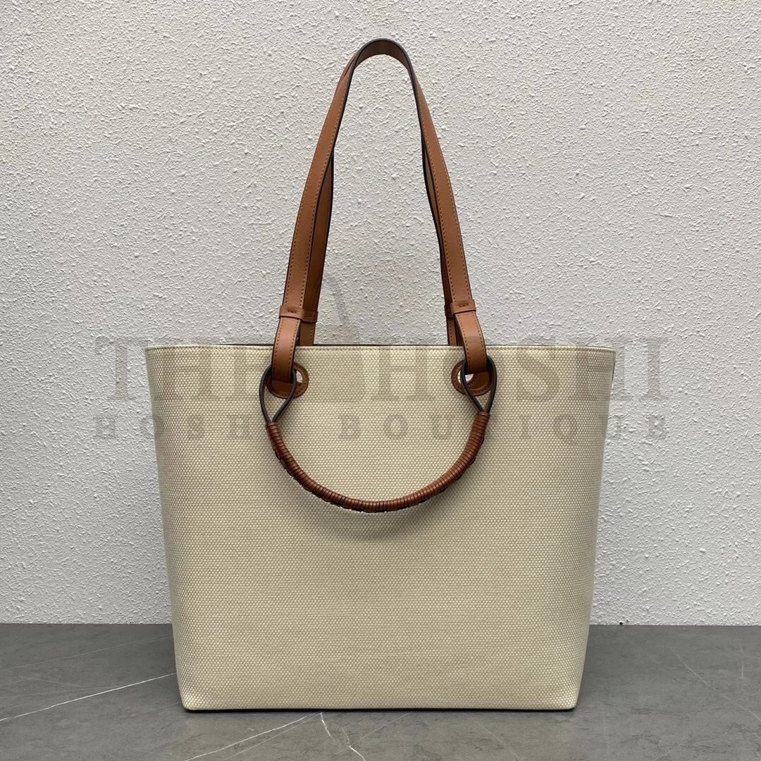 L0ew* Anagram Medium Tote Bag In Jacquard and Calfskin Master Quality