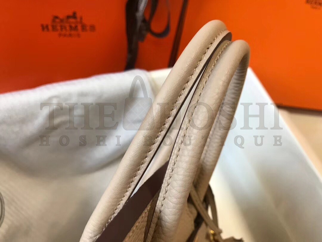 H**me5 Birkin 25 Bag In Beige Clemence Leather with GHW Master Quality