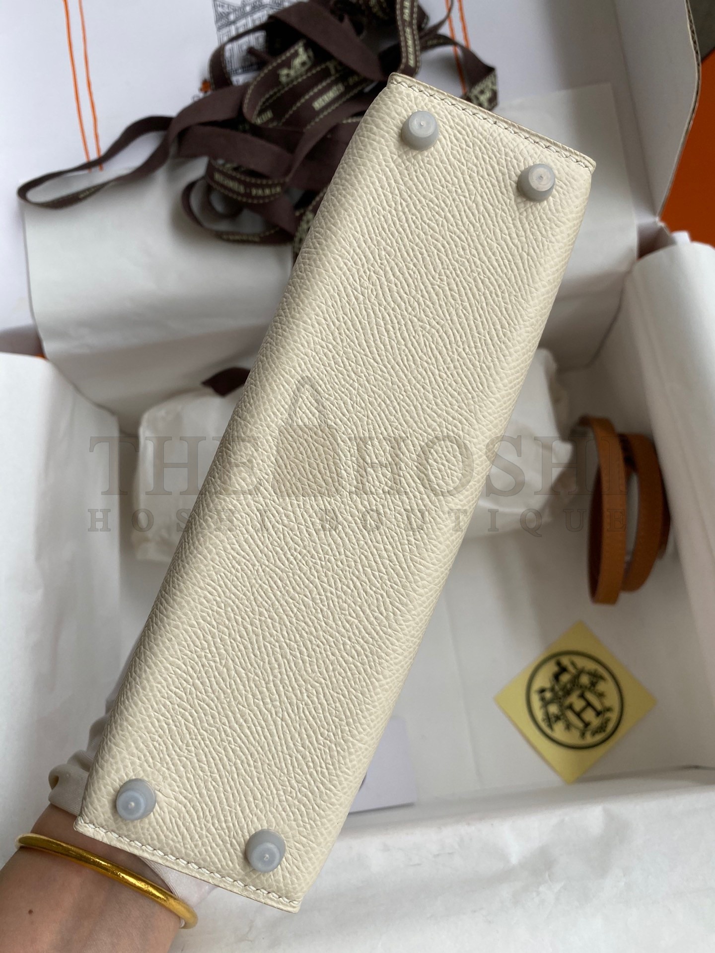H**me5 HSS Kelly Mini II Sellier Tri-color Bag In Craie/Pink/Gold Epsom Calfskin Master Quality