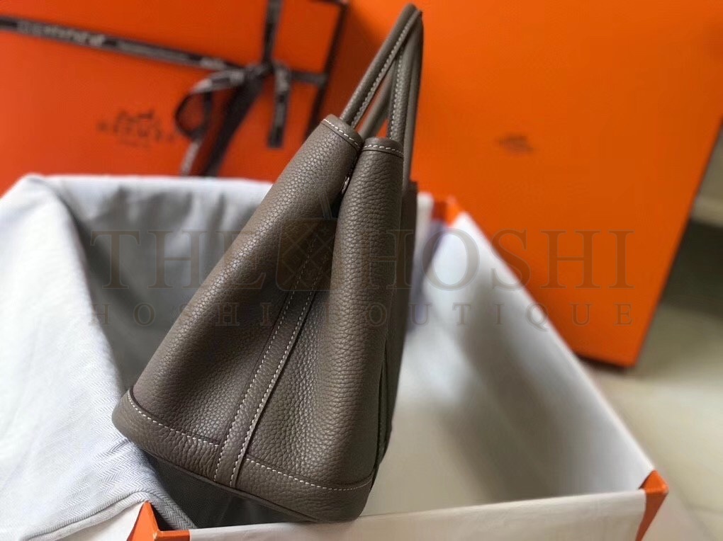H**me5 Garden Party 30 Bag In Taupe Clemence Leather Master Quality