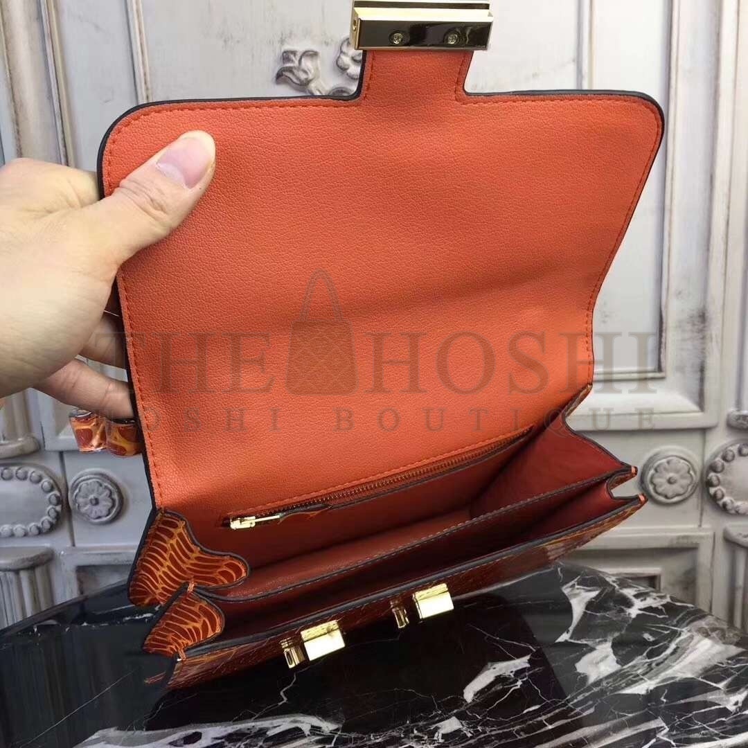 H**me5 Orange Constance MM 24cm Crocodile Bag Master Quality