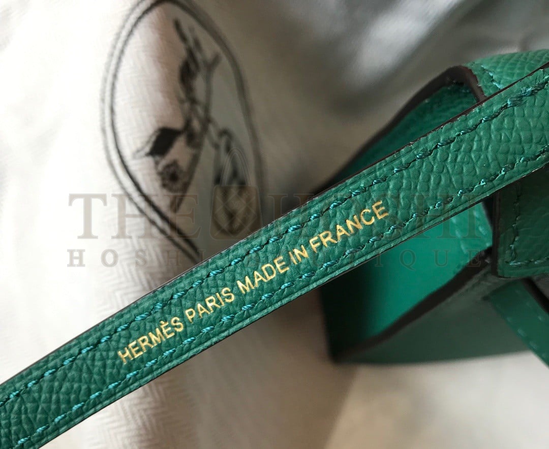 H**me5 Kelly Mini II Sellier Bag In Vert Vertigo Epsom Leather Master Quality