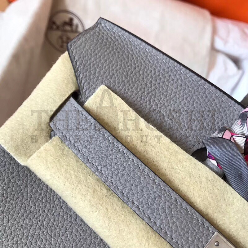 H**me5 Pearl Grey Birkin 30cm Clemence Handmade Bag Master Quality