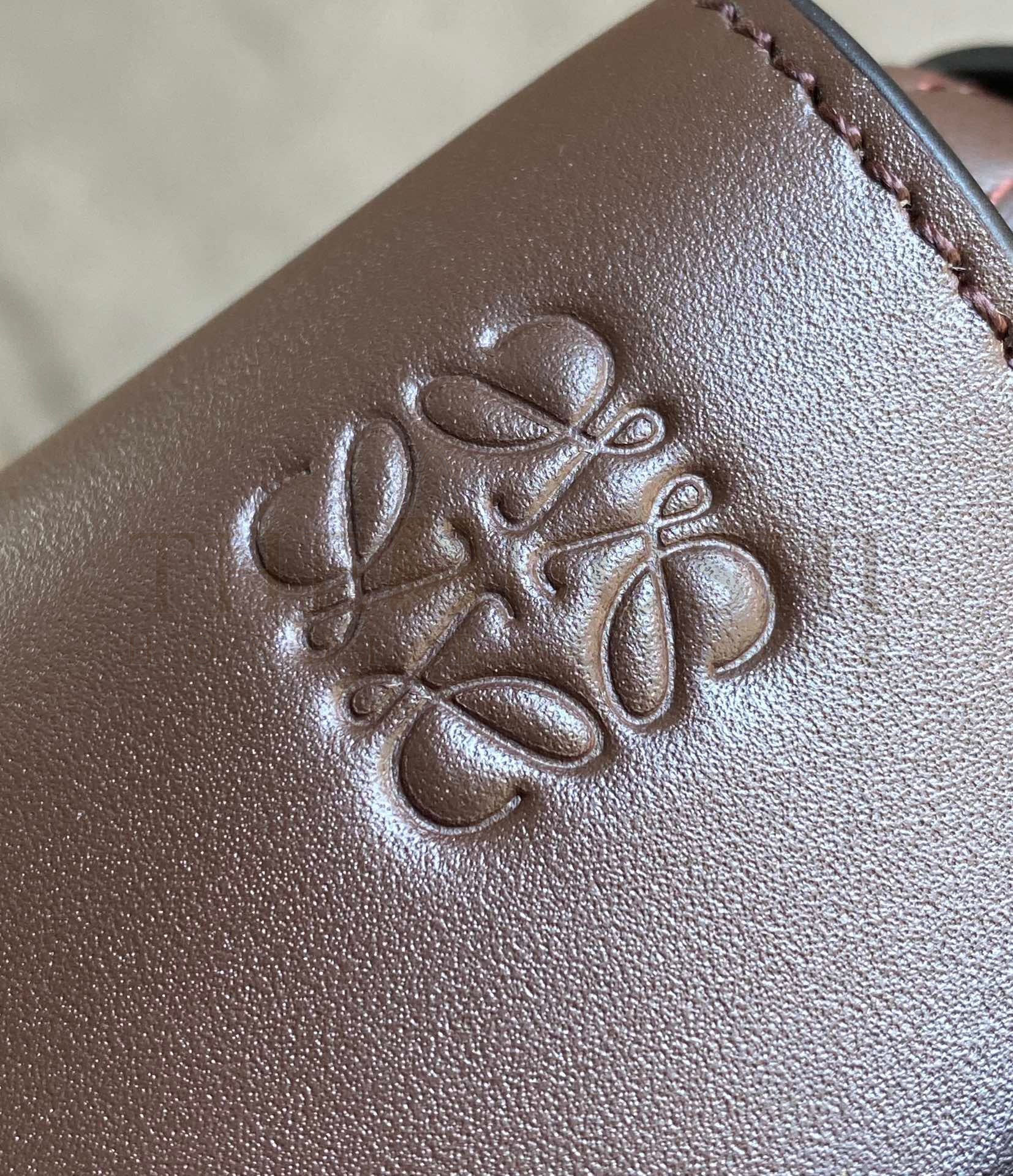 L0ew* Mini Gate Dual Bag In Chocolate Calfskin Master Quality