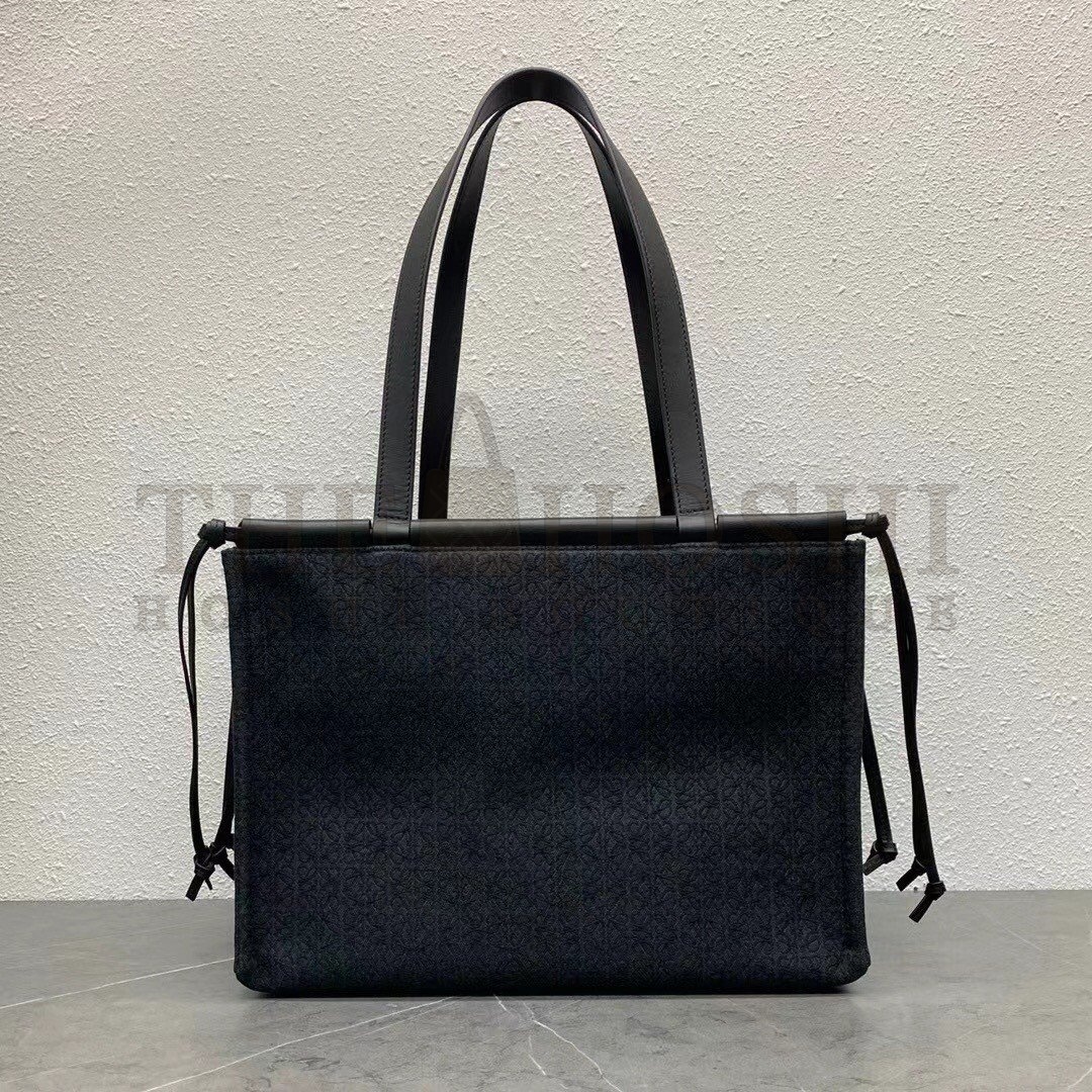 L0ew* Cushion Medium Tote In Black Anagram Jacquard Master Quality