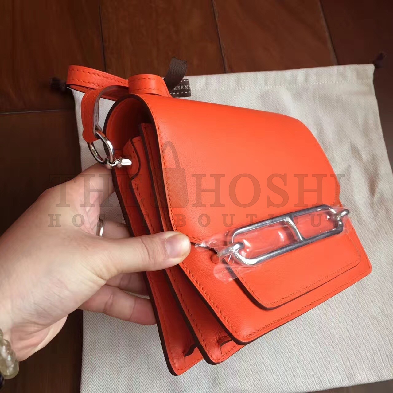H**me5 Mini Sac Roulis Bag In Orange Swift Leather Master Quality