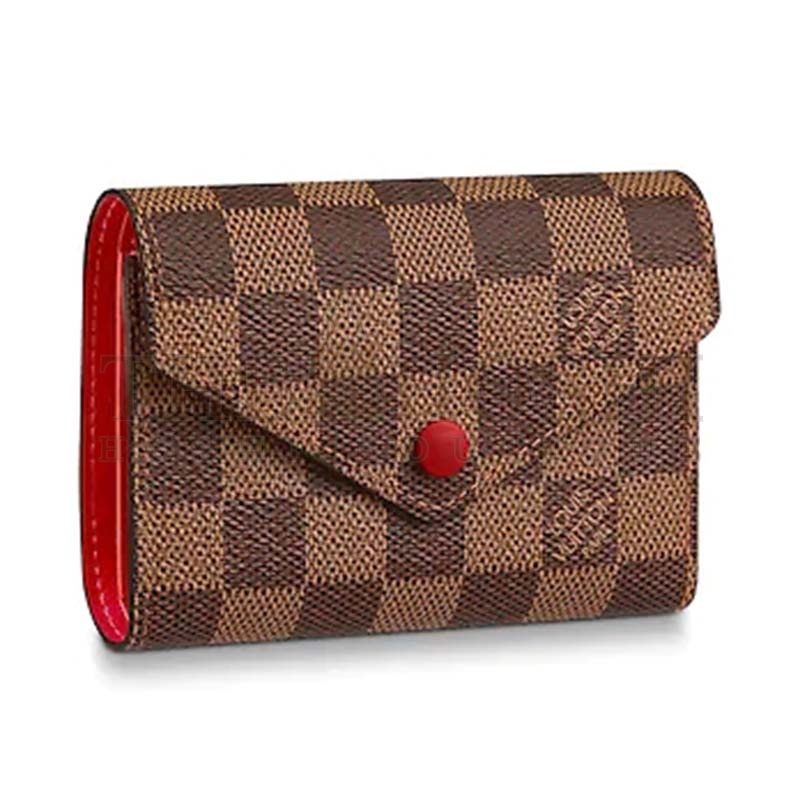 L0vis Vvtt0n LV Women Victorine Wallet in Damier Ebene Canvas Master Quality