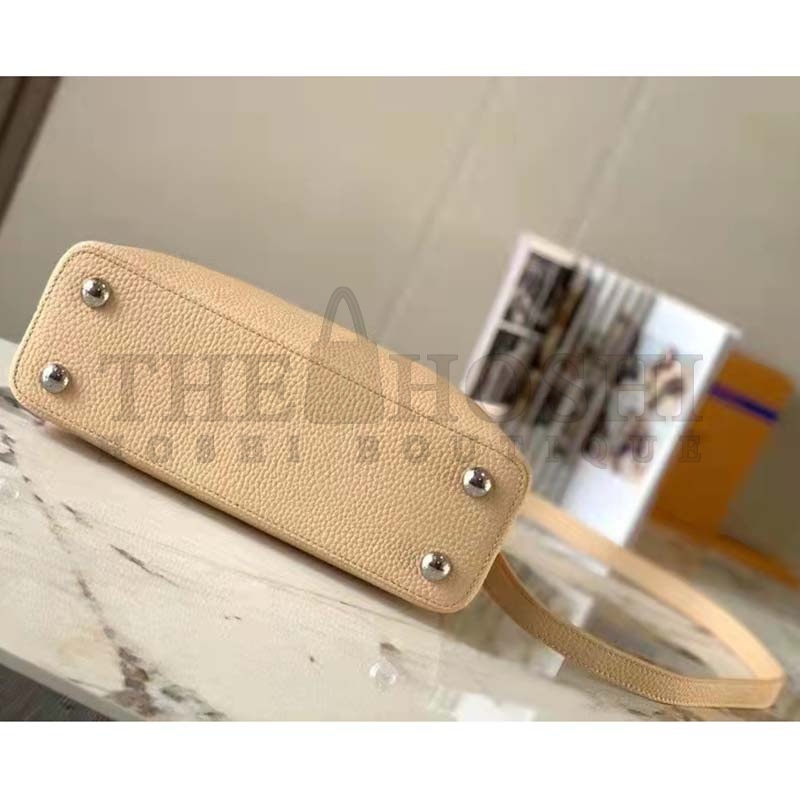 L0vis Vvtt0n LV Women Capucines MM Handbag Grey Taurillon Cowhide Master Quality