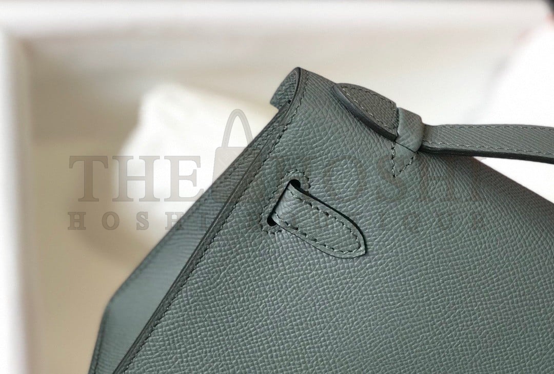 H**me5 Kelly Pochette Clutch Bag In Vert Amande Epsom Leather Master Quality