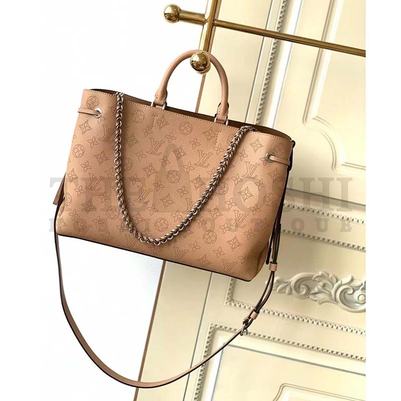 L0vis Vvtt0n LV Women Bella Tote Brown Mahina Perforated Calfskin Master Quality