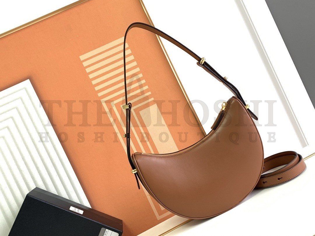 Pra*a Arque Shoulder Bag in Brown Leather Master Quality