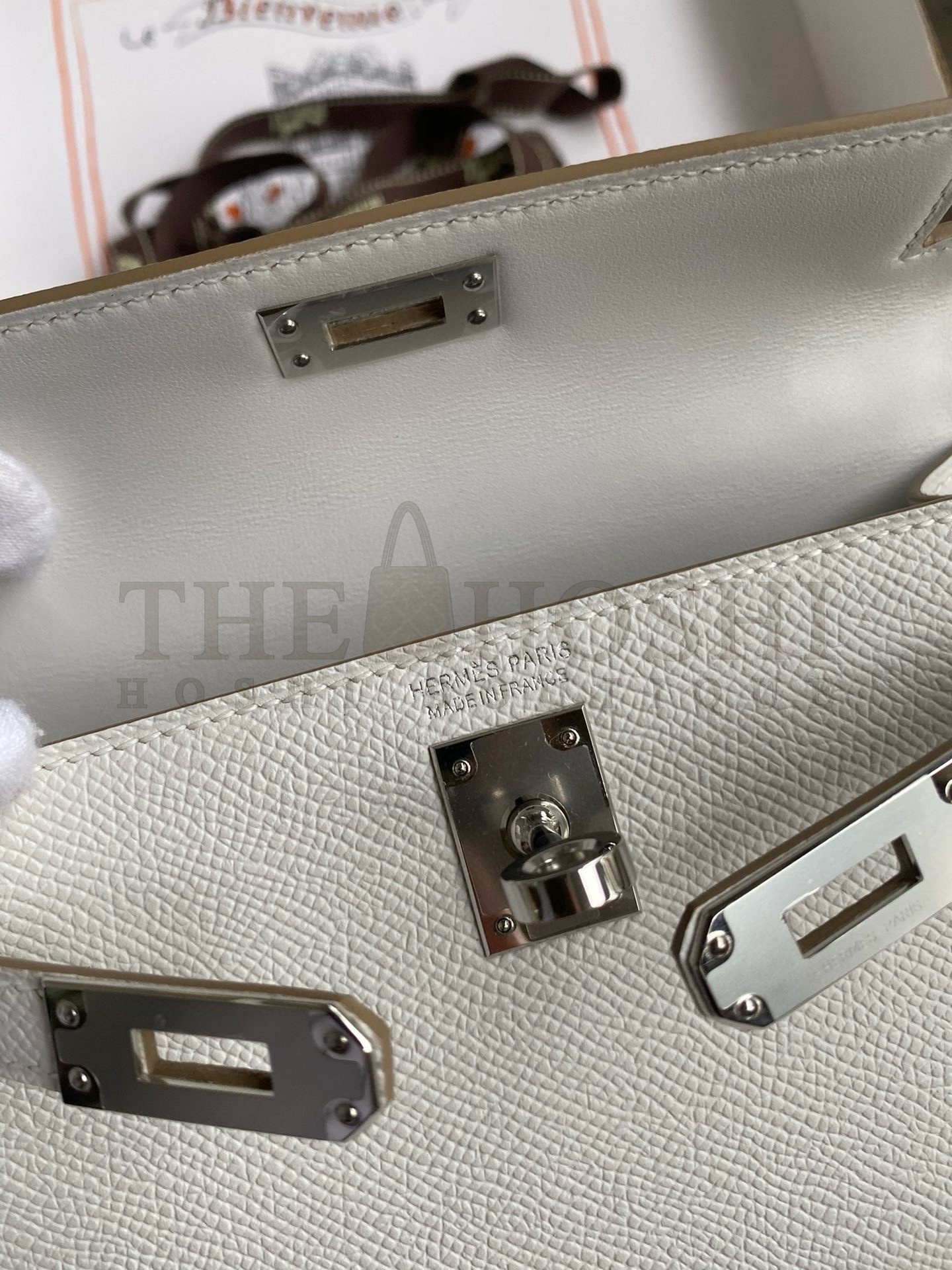 H**me5 Kelly Mini II Sellier Handmade Bag In Gris Pale Epsom Calfskin Master Quality