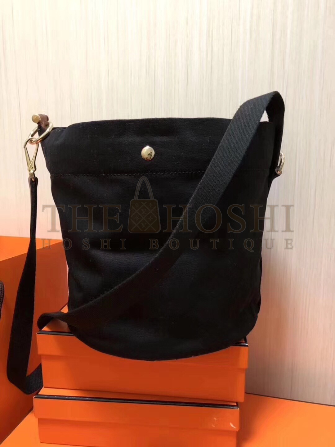 H**me5 Grooming Bucket Bag In Black Canvas Master Quality