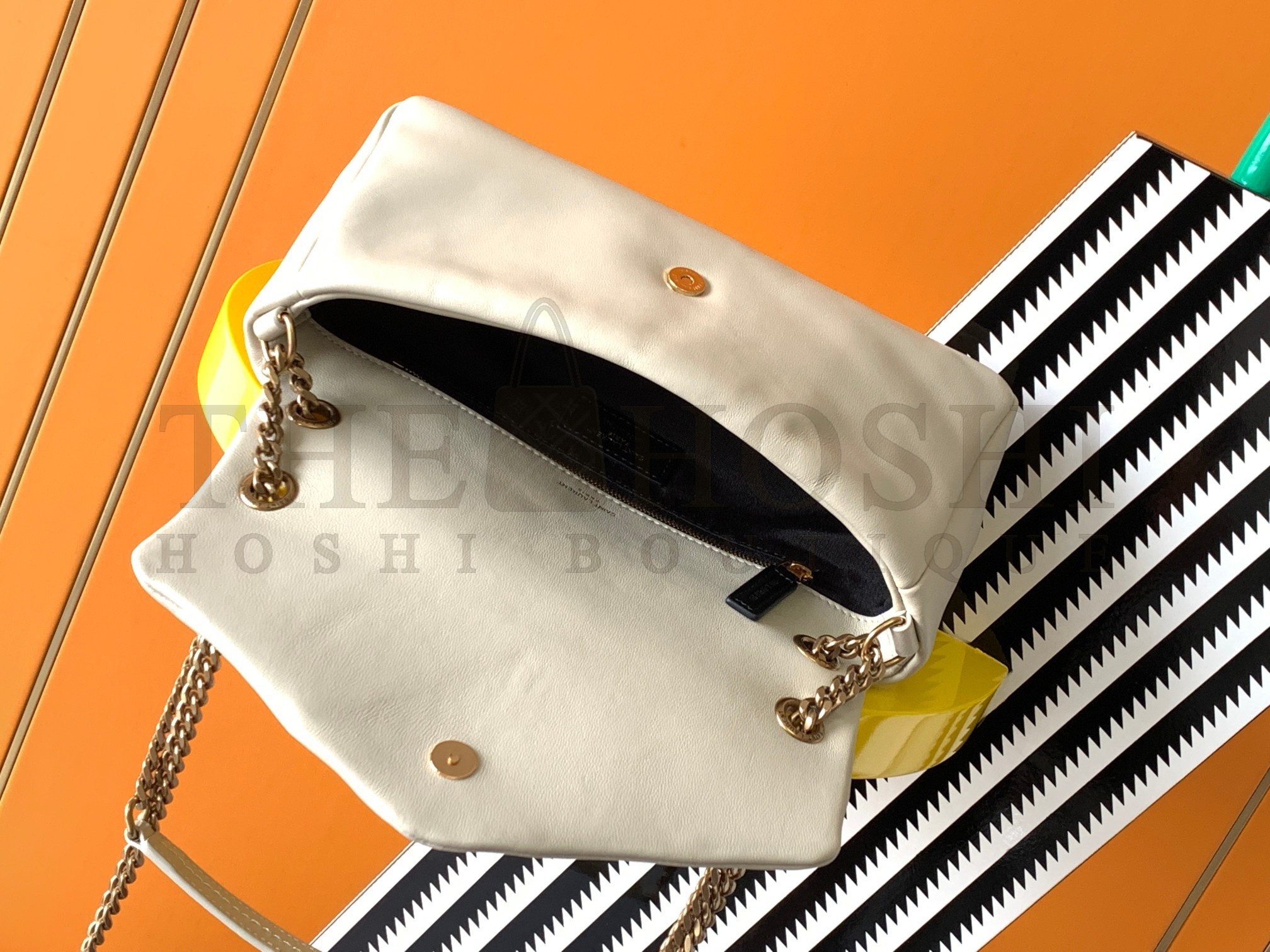 Sa1nt Lau*nt Calypso Shoulder Bag In White Lambskin Master Quality