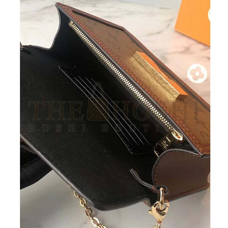 L0vis Vvtt0n LV Women Dauphine Chain Wallet Monogram Canvas-Brown Master Quality