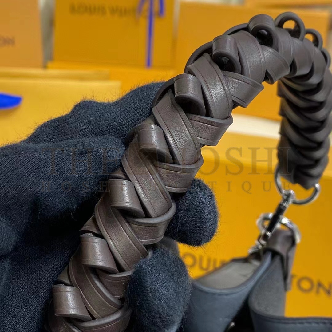 L0vis Vvtt0n LV Women Muria Bucket Bag Black Mahina Perforated Calf Leather Master Quality