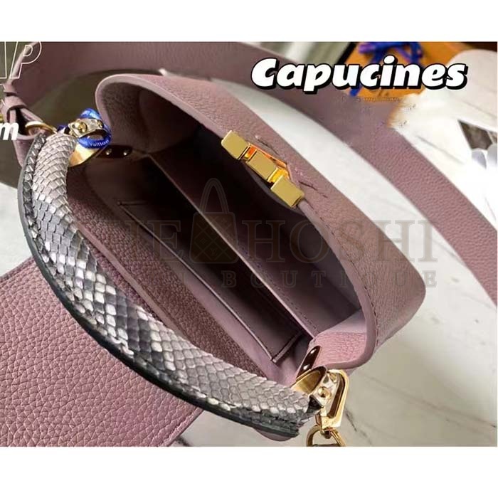 L0vis Vvtt0n LV Women Capucines Mini Handbag Taupe Taurillon Python Leather Master Quality