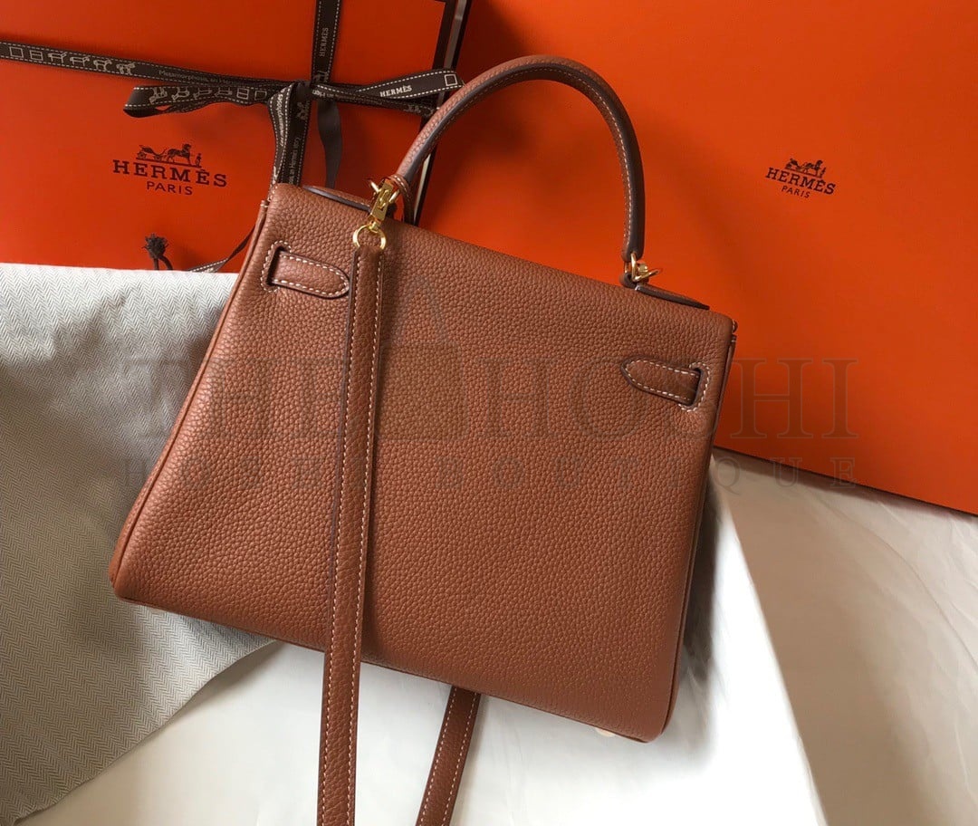 H**me5 Kelly 28cm Retourne Bag in Gold Clemence Leather GHW Master Quality