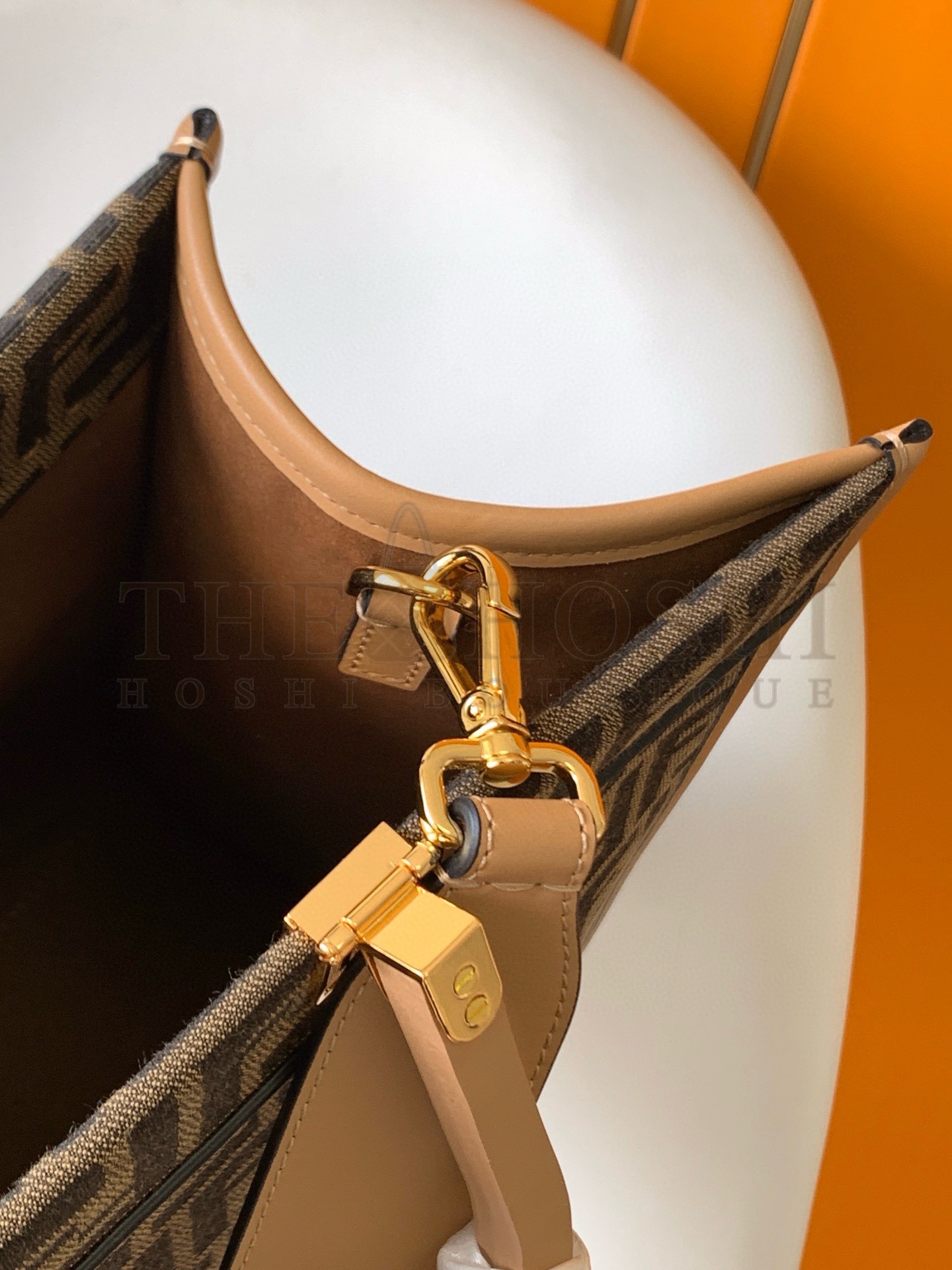 F**di Sunshine Medium Tote Bag in Brown FF Jacquard Fabric Master Quality