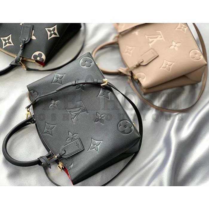 L0vis Vvtt0n LV Women Petit Palais Handbag Noir Embossed Grained Cowhide Leather Master Quality
