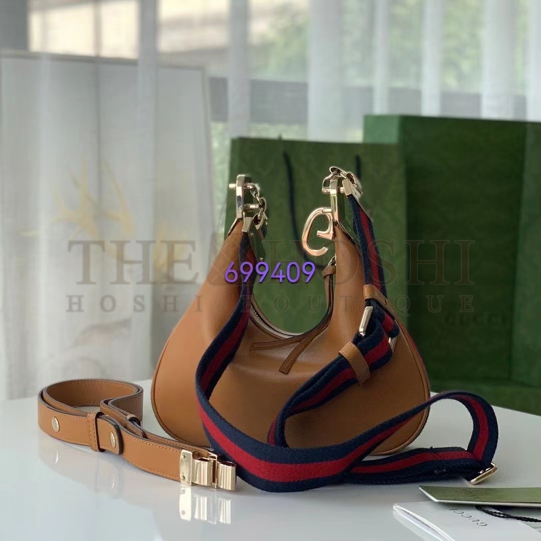 Gvc*1 Women Attache Small Shoulder Bag Oatmeal Leather Orange Black Web Master Quality