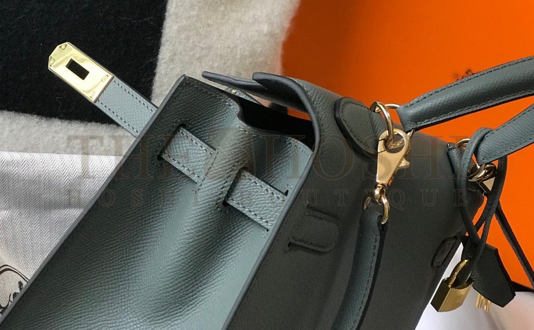 H**me5 Kelly 28cm Sellier Bag in Vert Amande Epsom Calfskin GHW Master Quality