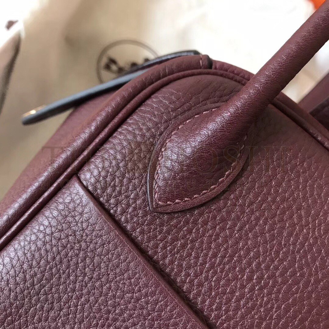 H**me5 Bordeaux Lindy 30cm Clemence Handmade Bag Master Quality