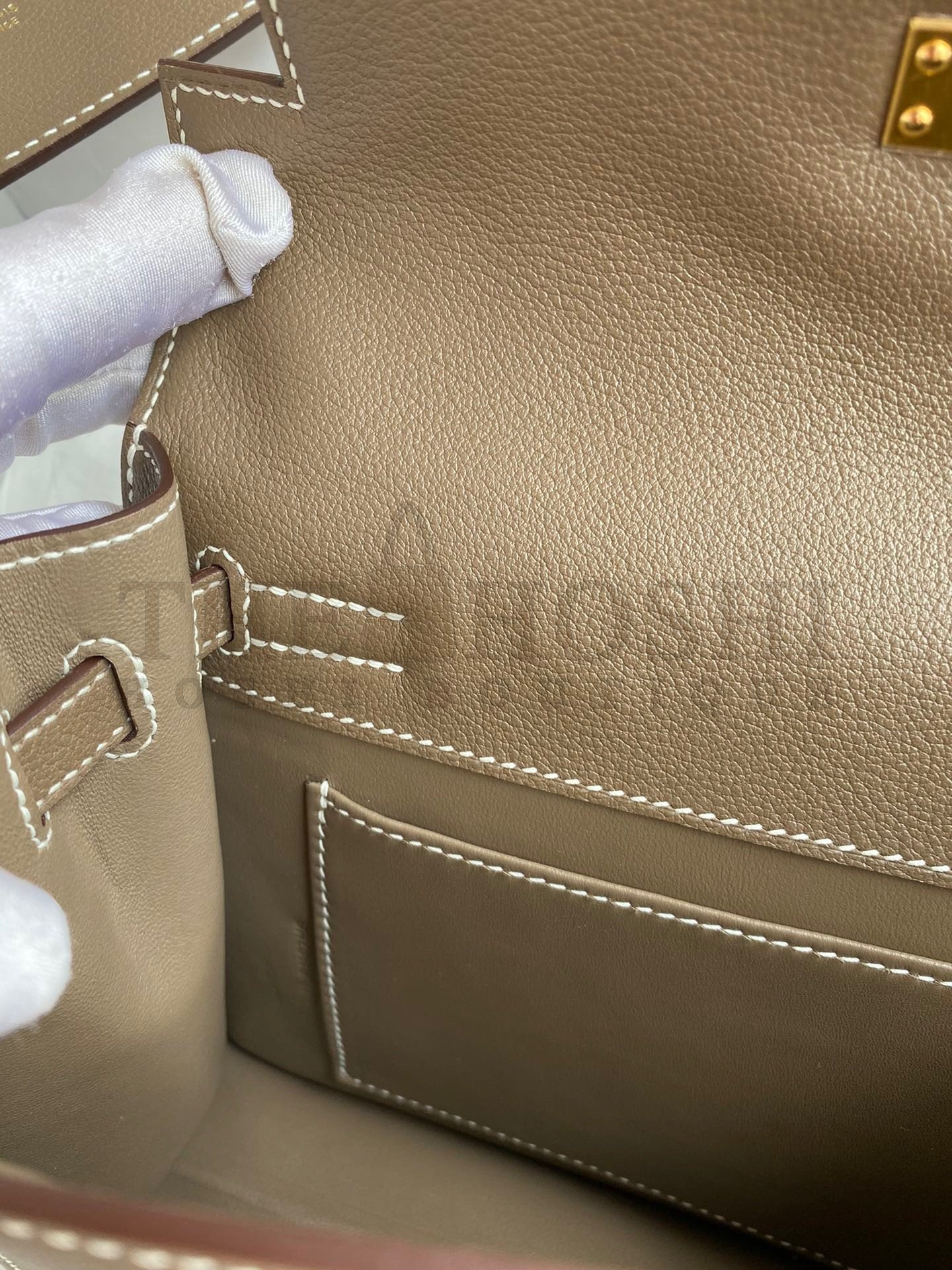 H**me5 Kelly Danse II Handmade Bag In Taupe Evercolor Calfskin Master Quality