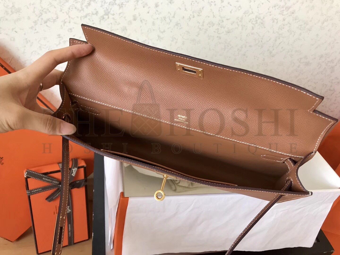 H**me5 Brown Epsom Kelly Cut Handmade Bag Master Quality