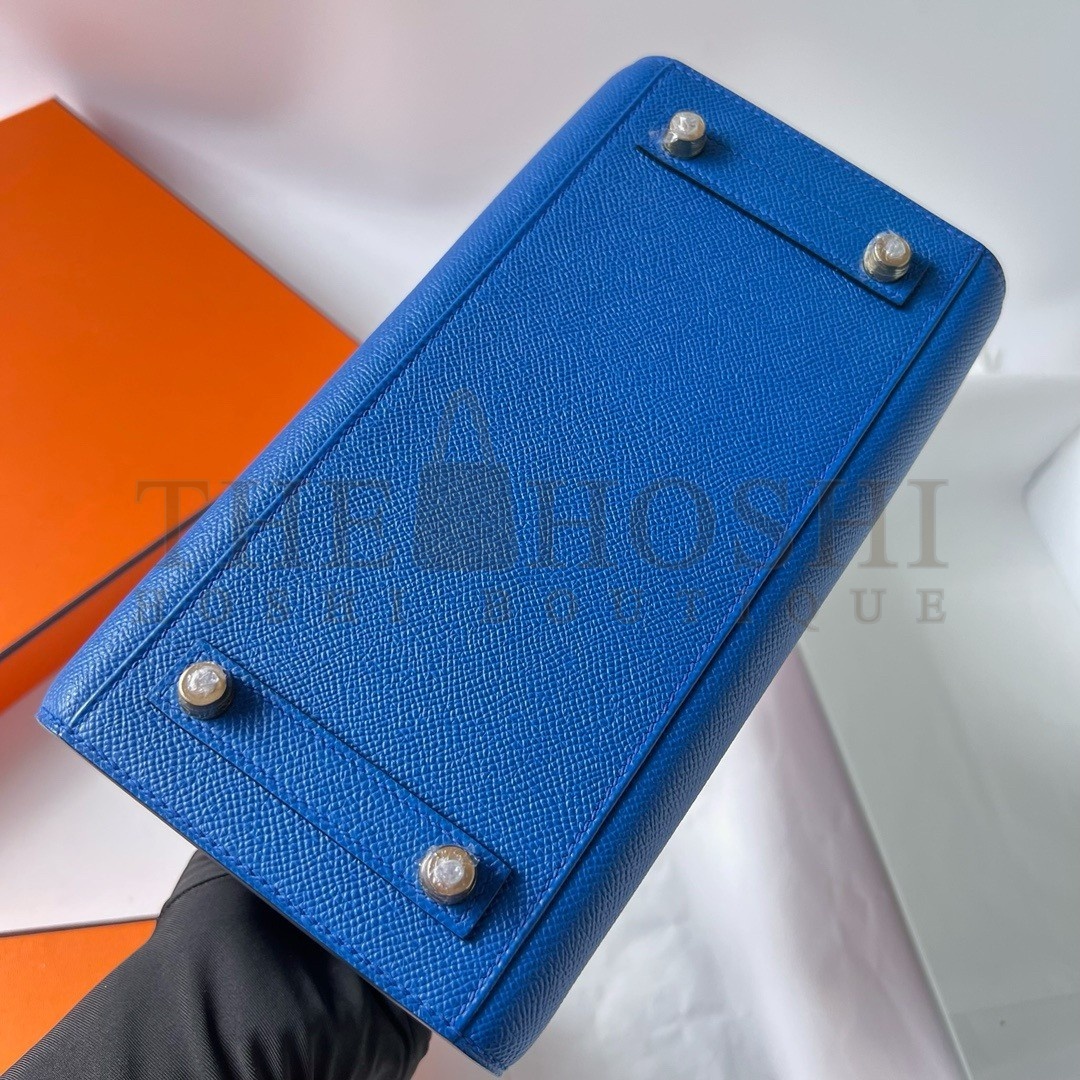 H**me5 Birkin 25 Sellier Handmade Bag In Blue France Epsom Calfskin Master Quality