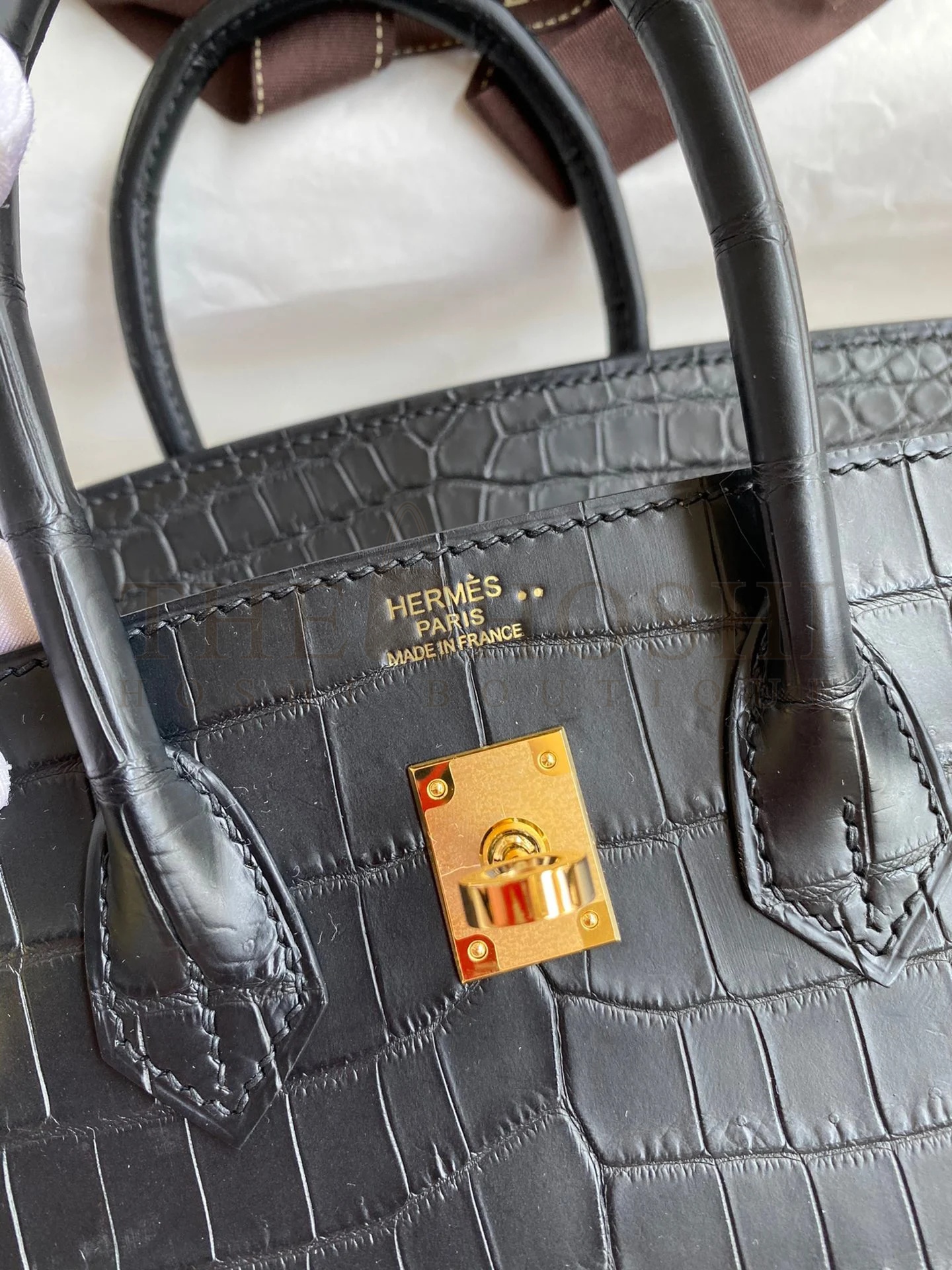 H**me5 Birkin 25 Handmade Bag In Black Crocodile Niloticus Matte Skin Master Quality