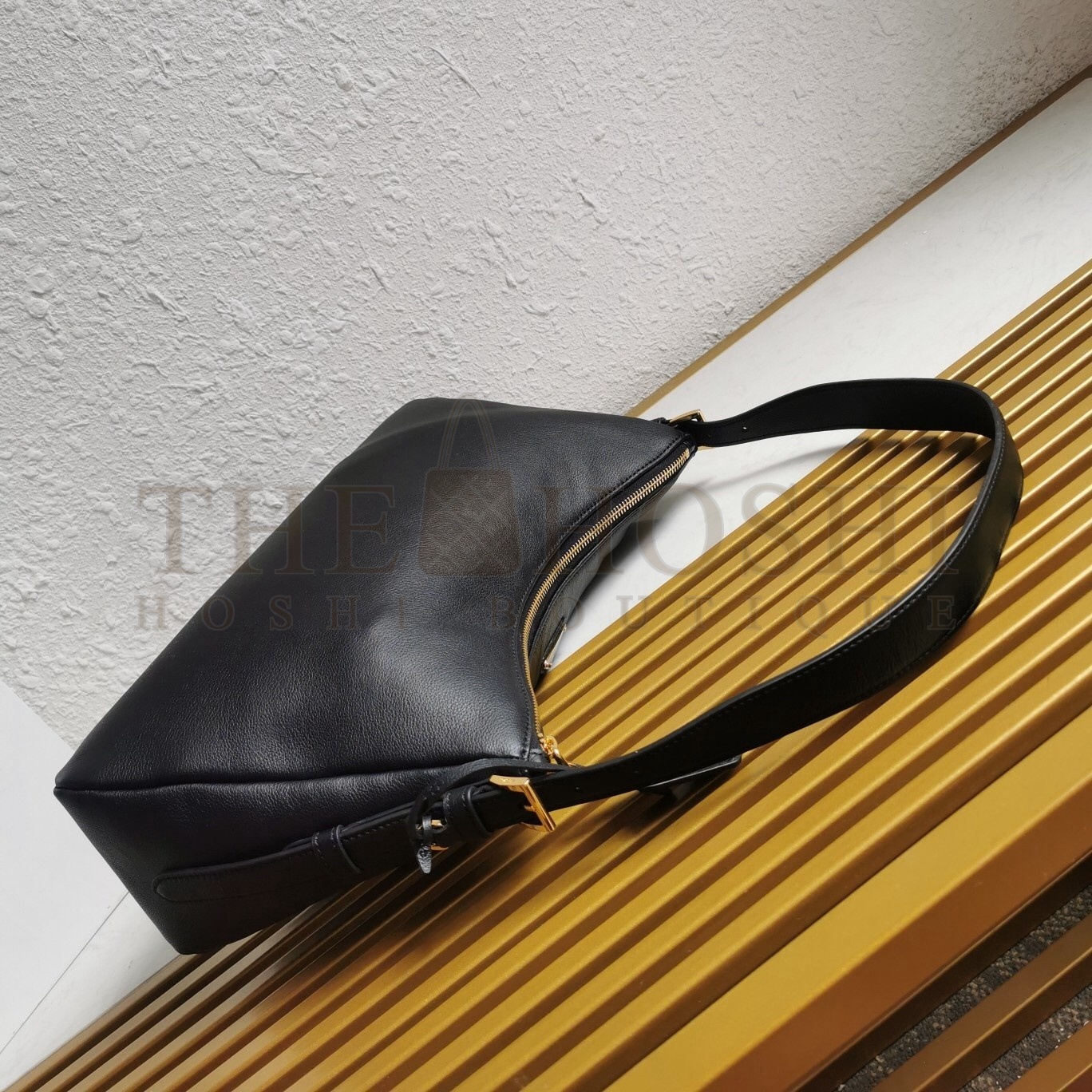 Pra*a Aimee Large Shoulder Bag in Black Leather Master Quality