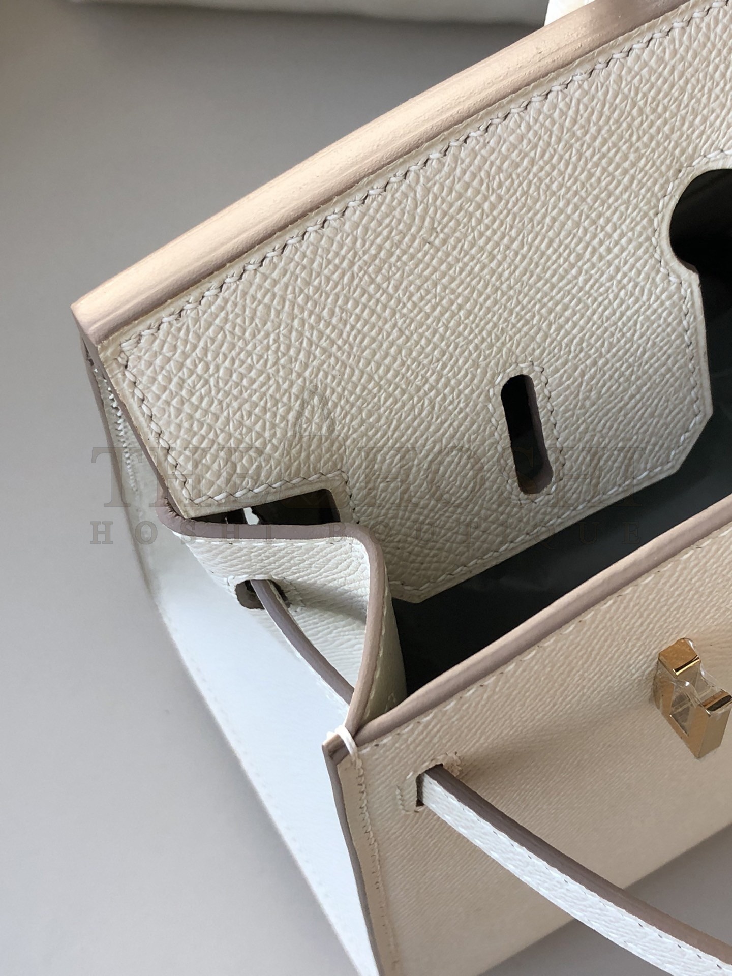 H**me5 Birkin 25 Sellier Handmade Bag In Craie Epsom Calfskin Master Quality