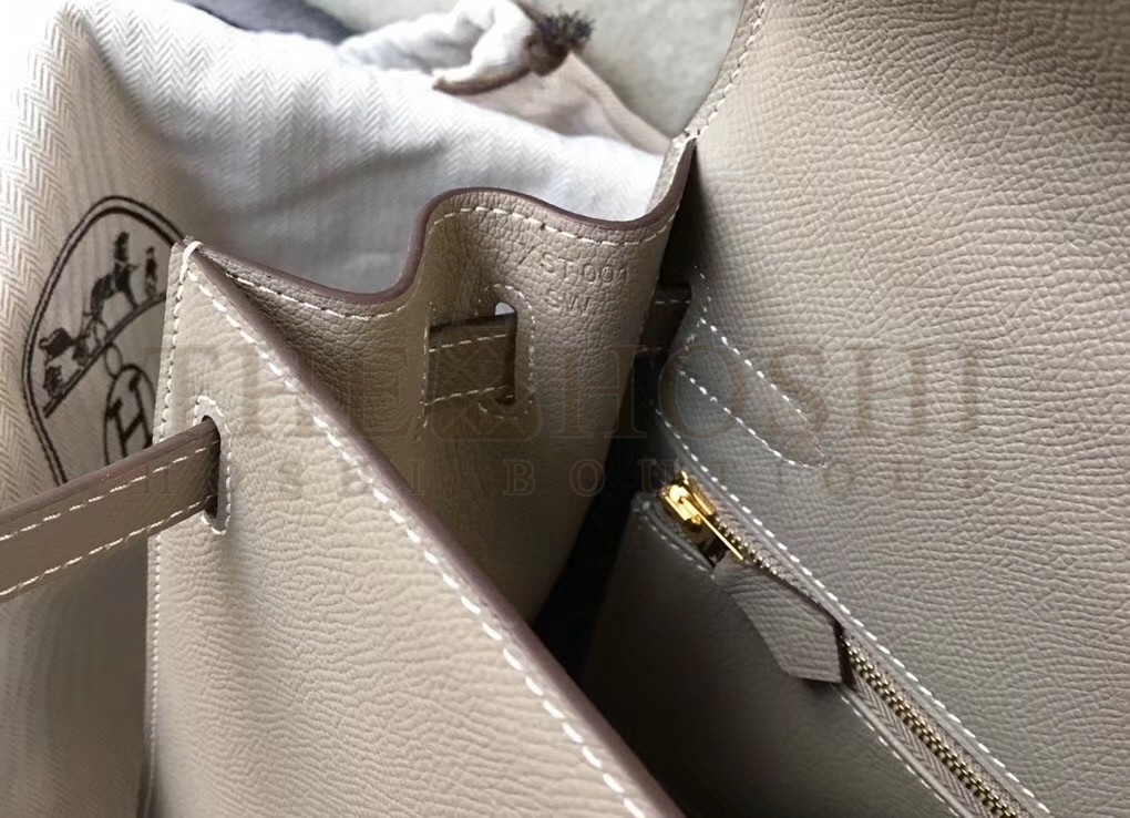 H**me5 Gris Asphalt Epsom Kelly 25cm Sellier Bag GHW Master Quality