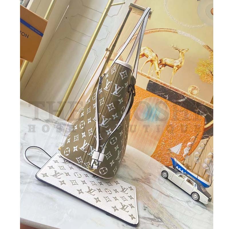 L0vis Vvtt0n Women LV Neverfull MM Carryall Tote Bag Printed Embossed Grained Cowhide Master Quality