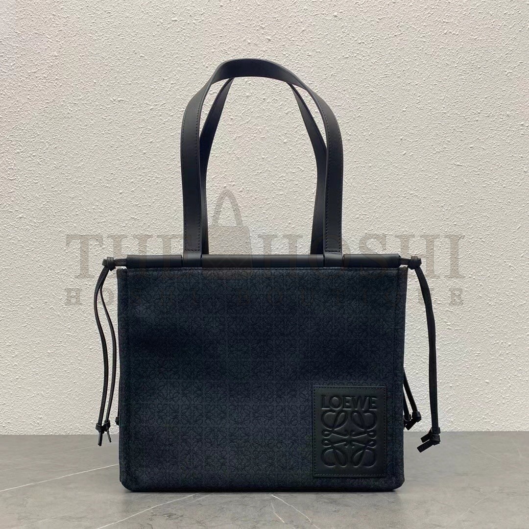 L0ew* Cushion Small Tote In Black Anagram Jacquard Master Quality